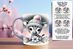 Fashionable 11oz Mug Wrap Png Template , Cute Animals Product Image 1