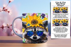 Mug Wrap: Playful Raccoon &amp; Floral Accents Product Image 1