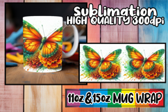 Nostalgic dreams 11oz 15oz mug wrap, Butterfly Product Image 1