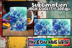 Loving memories sublimation mug wrap, Watercolor Pattern Product Image 1