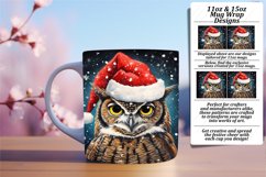 Holiday Cheer Owl Mug Wrap: 11oz/15oz Product Image 1