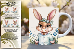 CUSTOM PNG Mug Wrap Design 11oz , Cute Bunny Product Image 1