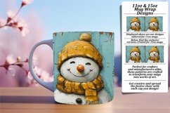 Holiday Snowman Mug Wrap Winter Design Sublimation Product Image 1