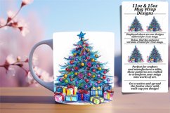 Sublimation Mug Wrap - Watercolor Holiday Design Product Image 1