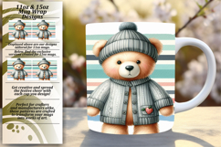 Classy 15oz Mug Wrap Png Design , Teddy Bear Product Image 1