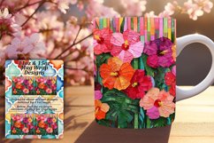 Floral Stripe Mug Wrap - Springtime Delight Product Image 1