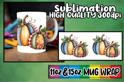 Magical moments 11oz 15oz mug wrap, Pumpkin Watercolor Product Image 1