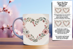 ARTISTIC PNG for 11oz Mug Wrap , Flowers Heart Product Image 1