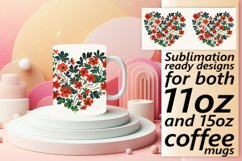 Spring Flower Heart Mug Wrap Sublimation Art Product Image 1
