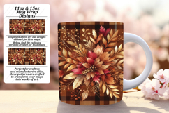 Inspiring 15oz Mug Wrap Png Template , Autumn Flower Product Image 1
