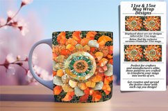 Sparkly Mosaic Flower Mug Wrap Art 11oz 15oz Product Image 1