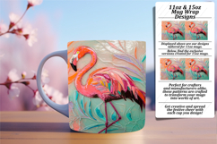 Joyful 15oz Mug Wrap Png Template , Flamingo Product Image 1
