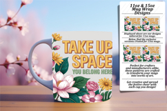 Sassy 15oz Mug Wrap Png Template , Flower Quote Product Image 1