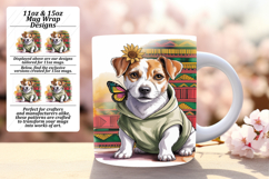 Serene 15oz Mug Wrap Png Design , Cute Dog Product Image 1