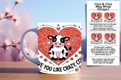 VIVID 15oz Mug Wrap PNG Template , Cute Cow Product Image 1