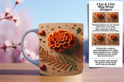 Gorgeous 15oz Mug Wrap Png Design , 3D Flower Product Image 1