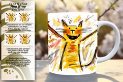 Whimsical Whisker Art: Colorful Cat Sublimation Product Image 1