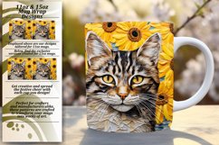 Rainbow of Cat Charm: Vibrant 3D Mug Wrap Delights Product Image 1