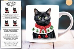 Christmas Cat Pattern Mug Wrap: 11oz/15oz Product Image 1