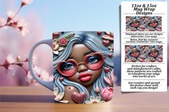 Sweet 15oz Mug Wrap Png Artwork , 3D Cupid Product Image 1