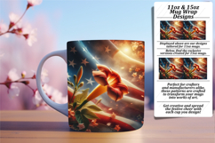 Serene 15oz Mug Wrap Png Template , USA Flag Product Image 1