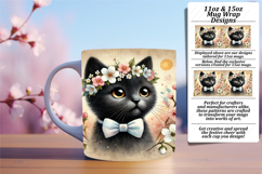 Charming 11oz Mug Wrap Png Template , Cute Cat Product Image 1