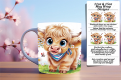 Gift 15oz Mug Wrap Png Design , Cute Cow Product Image 1