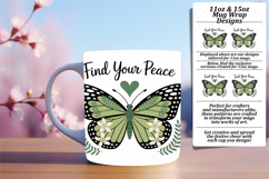 Beautiful 11oz Mug Wrap Png Artwork , Butterfly Product Image 1