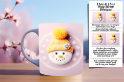 Sophisticated 15oz Mug Wrap Png Design , Snowman Product Image 1