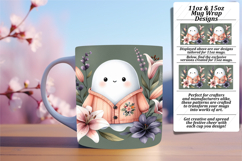 LUXURIOUS 11oz PNG Mug Wrap Template , Cute Ghost Product Image 1