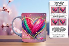 Vivid 15oz Mug Wrap Png Template , Heart Product Image 1