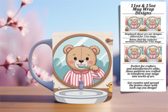 Gift 11oz Mug Wrap Png Artwork , Cute Bear Product Image 1