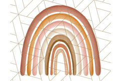 Boho Rainbow PNG Clipart, Earthy Arches &amp; Minimal Shapes Product Image 3