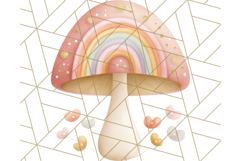 Dreamy Patterned Mushroom Clipart PNG, Forest Elements Png Product Image 3