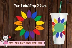 Lgbtq Pride Rainbow Sunflower svg Full Wrap Venti Cold Cup Product Image 1
