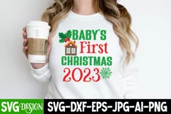 Baby's First Christmas 2023 SVG Cut File, Christmas SVG Product Image 2