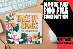 CHEERFUL MOUSE MAT PLAYFUL DESIGN, Flower Quote Product Image 1