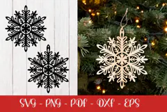 Snowflake laser SVG PNG| Christmas Snowflakes ornament Product Image 2
