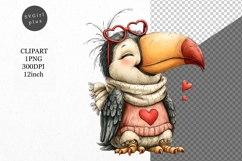 Toucan Clipart, Valentines Day Clipart, Whimsical Clipart Product Image 1