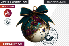 Christmas Jewel Baubles Clipart | Elegant Holiday Ornaments Product Image 1