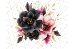 Gothic Floral PNG, Dark Aesthetic Flowers Clipart Print Product Image 3