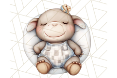 Sleeping Baby Animals PNG, Cozy Pajama Bedtime Clipart Png Product Image 3