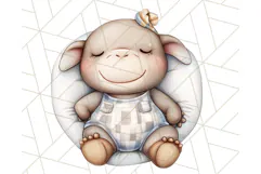 Sleeping Baby Animals PNG, Cozy Pajama Bedtime Clipart Png Product Image 3