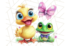 Cute Animal Friends Clipart PNG, Bright Spring Animal Duos Product Image 3
