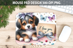Watercolor Dog Mouse Pad Sublimation - Valentines Png Product Image 1