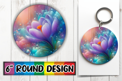 Enchanted Circle Keychain Magic PNG, 3D Flower Product Image 1