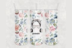 Mom Life Pink Blue Watercolor Roses 20 oz skinny tumbler Product Image 1