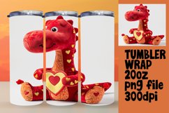 Watercolor Dino Hearts Tumbler Wrap Product Image 1