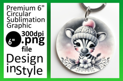 Trendy Round Design Keychain Template , Cute Animals Product Image 1