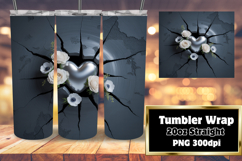 LIVELY 20oz Tumbler Wrap Design , 3D Heart Product Image 1